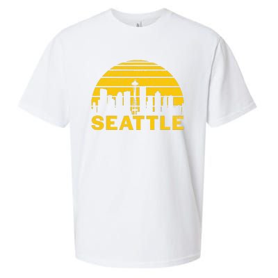 Vintage Seattle Washington Cityscape Retro Sueded Cloud Jersey T-Shirt