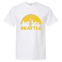 Vintage Seattle Washington Cityscape Retro Garment-Dyed Heavyweight T-Shirt