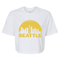 Vintage Seattle Washington Cityscape Retro Bella+Canvas Jersey Crop Tee