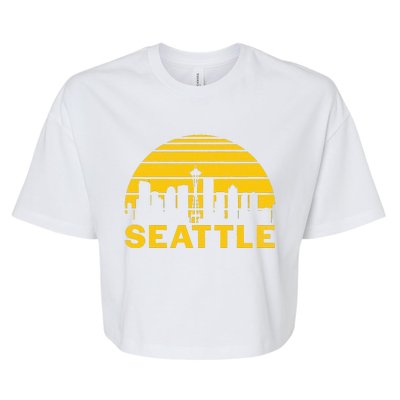 Vintage Seattle Washington Cityscape Retro Bella+Canvas Jersey Crop Tee