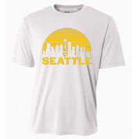 Vintage Seattle Washington Cityscape Retro Cooling Performance Crew T-Shirt