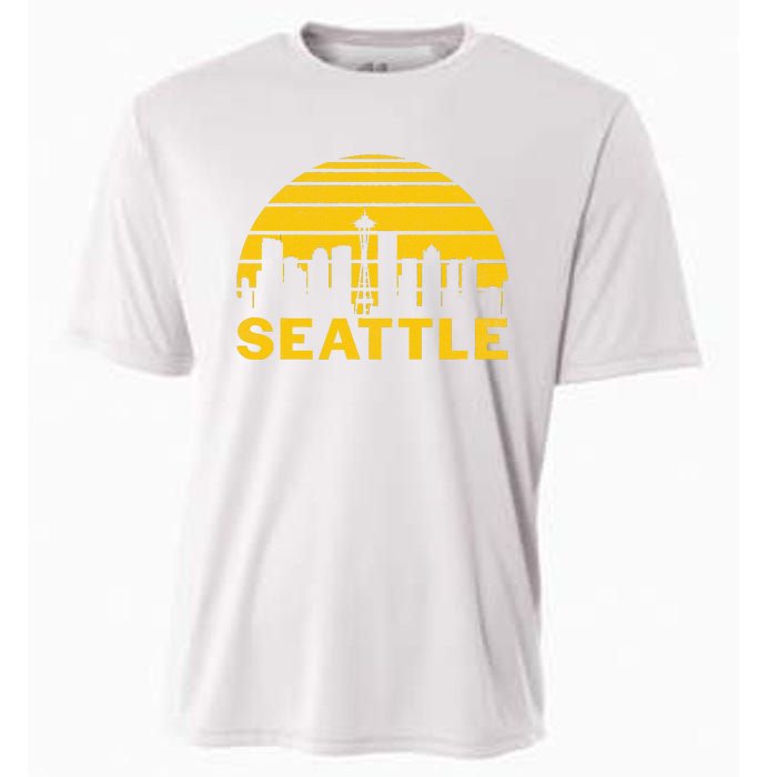 Vintage Seattle Washington Cityscape Retro Cooling Performance Crew T-Shirt