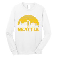 Vintage Seattle Washington Cityscape Retro Long Sleeve Shirt