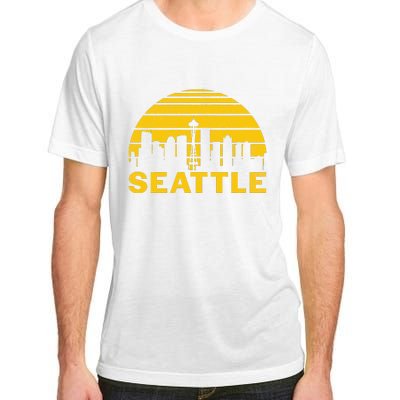 Vintage Seattle Washington Cityscape Retro Adult ChromaSoft Performance T-Shirt