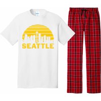 Vintage Seattle Washington Cityscape Retro Pajama Set