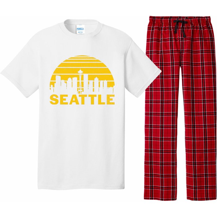 Vintage Seattle Washington Cityscape Retro Pajama Set