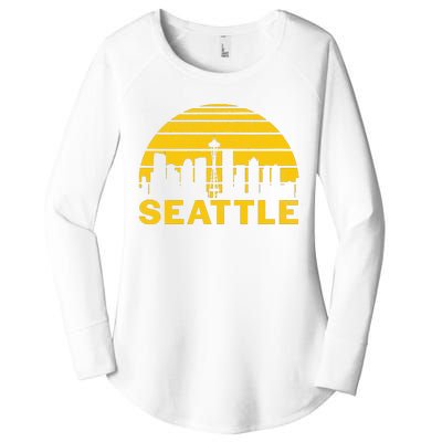 Vintage Seattle Washington Cityscape Retro Women's Perfect Tri Tunic Long Sleeve Shirt