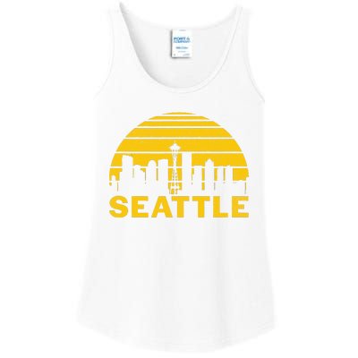 Vintage Seattle Washington Cityscape Retro Ladies Essential Tank