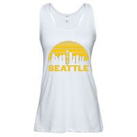 Vintage Seattle Washington Cityscape Retro Ladies Essential Flowy Tank