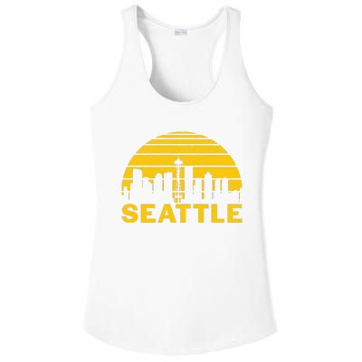 Vintage Seattle Washington Cityscape Retro Ladies PosiCharge Competitor Racerback Tank