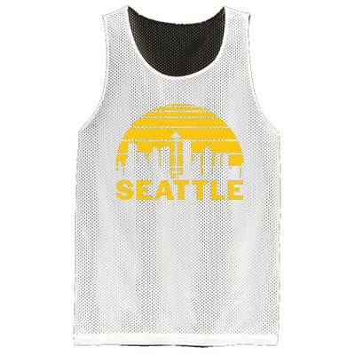 Vintage Seattle Washington Cityscape Retro Mesh Reversible Basketball Jersey Tank