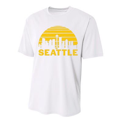 Vintage Seattle Washington Cityscape Retro Performance Sprint T-Shirt