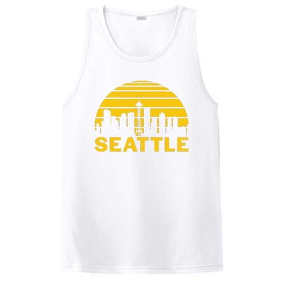 Vintage Seattle Washington Cityscape Retro PosiCharge Competitor Tank