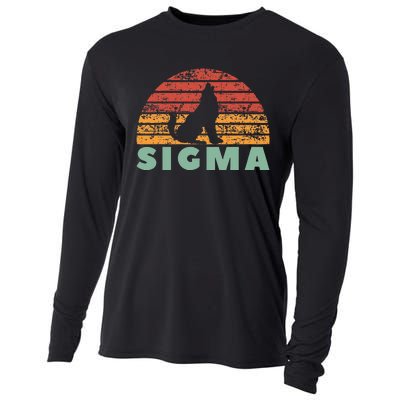 Vintage Sigma Wolf Retro Sigma Male Cooling Performance Long Sleeve Crew