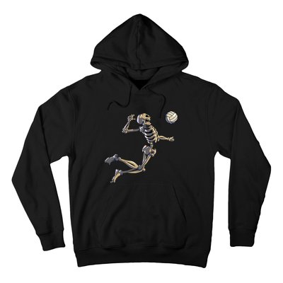 Volleyball Skeleton Women Volleyball Player Halloween Hoodie