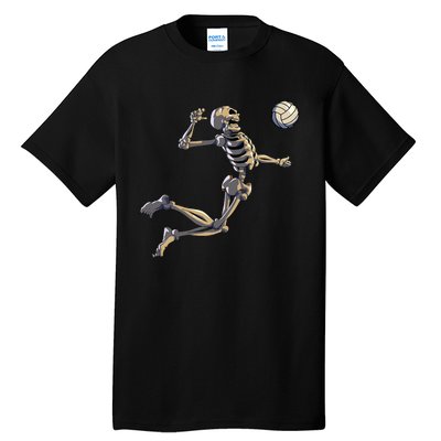 Volleyball Skeleton Women Volleyball Player Halloween Tall T-Shirt