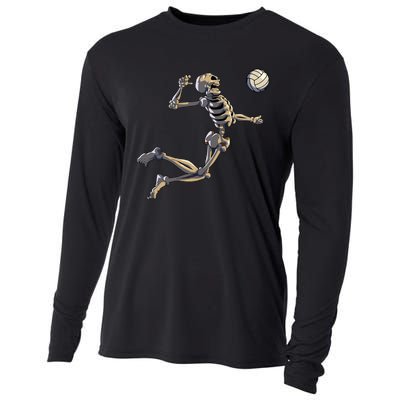 Volleyball Skeleton Women Volleyball Player Halloween Cooling Performance Long Sleeve Crew