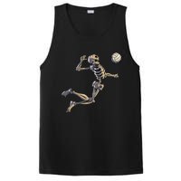 Volleyball Skeleton Women Volleyball Player Halloween PosiCharge Competitor Tank