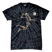 Volleyball Skeleton Women Volleyball Player Halloween Tie-Dye T-Shirt