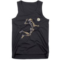 Volleyball Skeleton Women Volleyball Player Halloween Tank Top