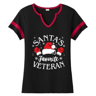 Veteran Santa Xmas Santa's Favorite Veteran Santas Favorite Great Gift Ladies Halftime Notch Neck Tee