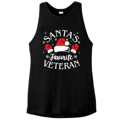 Veteran Santa Xmas Santa's Favorite Veteran Santas Favorite Great Gift Ladies PosiCharge Tri-Blend Wicking Tank