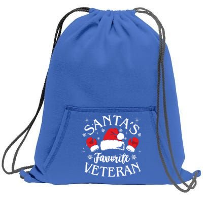 Veteran Santa Xmas Santa's Favorite Veteran Santas Favorite Great Gift Sweatshirt Cinch Pack Bag