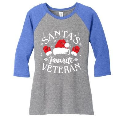 Veteran Santa Xmas Santa's Favorite Veteran Santas Favorite Great Gift Women's Tri-Blend 3/4-Sleeve Raglan Shirt