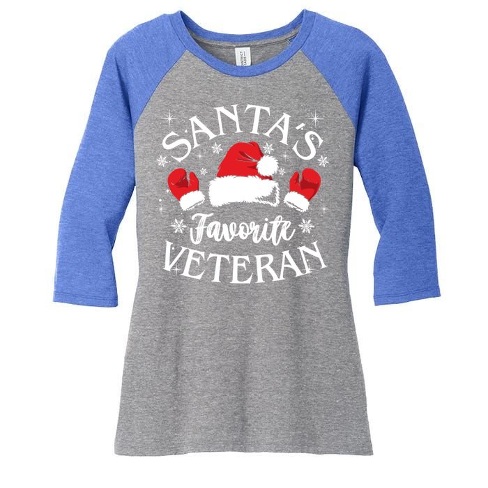 Veteran Santa Xmas Santa's Favorite Veteran Santas Favorite Great Gift Women's Tri-Blend 3/4-Sleeve Raglan Shirt