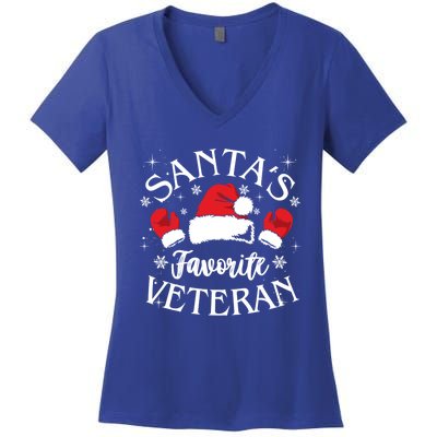 Veteran Santa Xmas Santa's Favorite Veteran Santas Favorite Great Gift Women's V-Neck T-Shirt