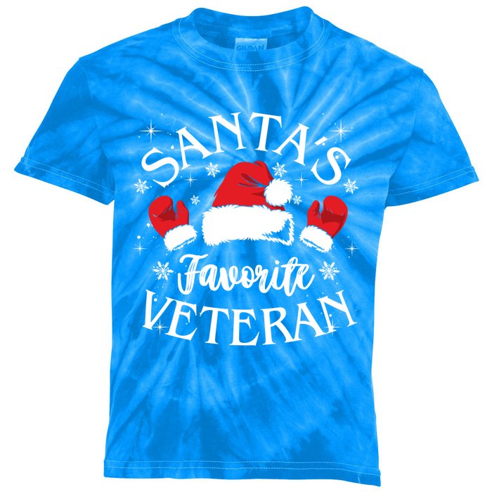 Veteran Santa Xmas Santa's Favorite Veteran Santas Favorite Great Gift Kids Tie-Dye T-Shirt