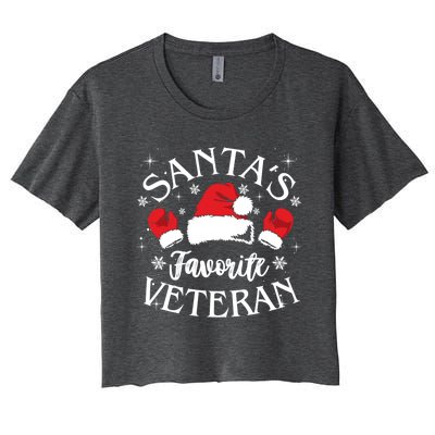 Veteran Santa Xmas Santa's Favorite Veteran Santas Favorite Great Gift Women's Crop Top Tee