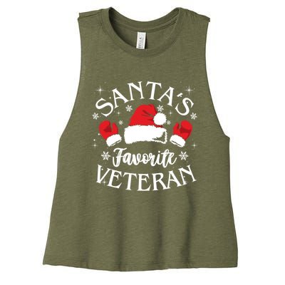 Veteran Santa Xmas Santa's Favorite Veteran Santas Favorite Great Gift Women's Racerback Cropped Tank