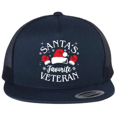 Veteran Santa Xmas Santa's Favorite Veteran Santas Favorite Great Gift Flat Bill Trucker Hat