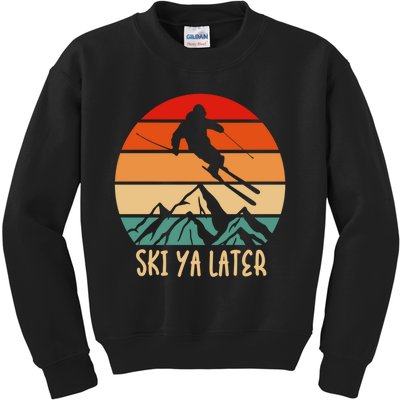 Vintage Ski Ya Later Skiing Lover Gift For Skier Kids Sweatshirt