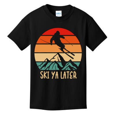 Vintage Ski Ya Later Skiing Lover Gift For Skier Kids T-Shirt