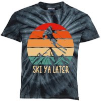 Vintage Ski Ya Later Skiing Lover Gift For Skier Kids Tie-Dye T-Shirt