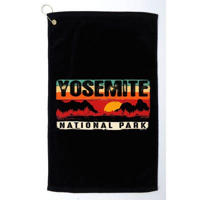 Vintage Sunset Yosemite National Park Golf Towel
