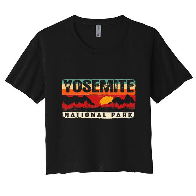 Vintage Sunset Yosemite National Park Crop Top