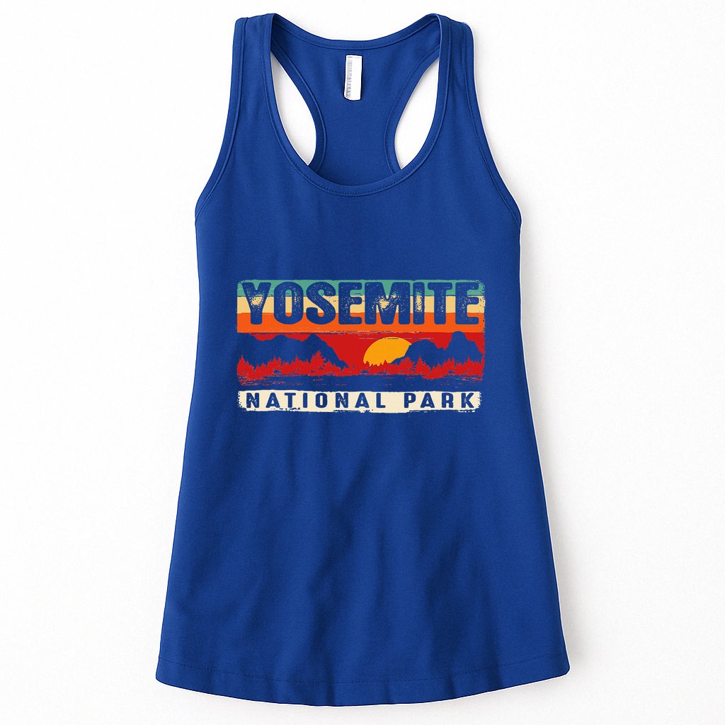 Vintage Sunset Yosemite National Park Womens Tank Top