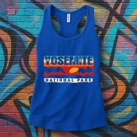 Vintage Sunset Yosemite National Park Womens Tank Top