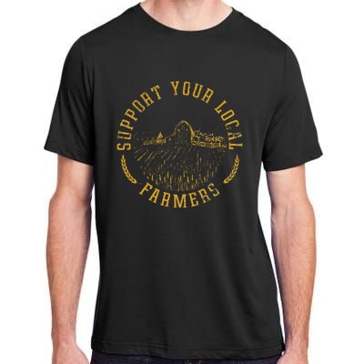 Vintage Support Your Local Farmers Farming Adult ChromaSoft Performance T-Shirt