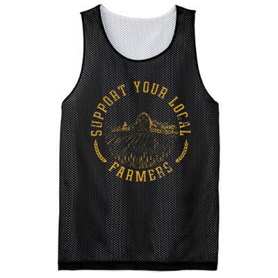 Vintage Support Your Local Farmers Farming Mesh Reversible Basketball Jersey Tank