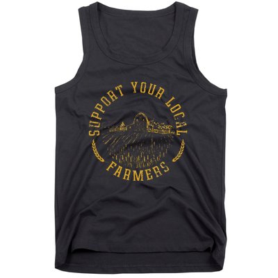 Vintage Support Your Local Farmers Farming Tank Top