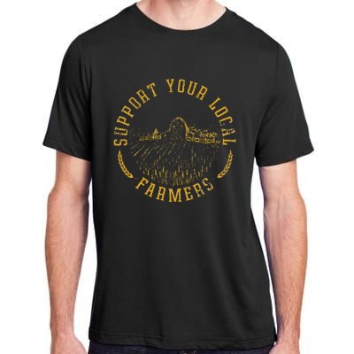 Vintage Support Your Local Farmers Farming Farm Farmer Adult ChromaSoft Performance T-Shirt