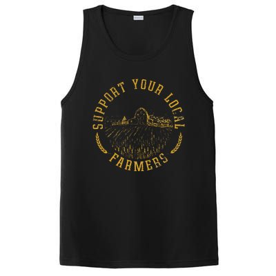 Vintage Support Your Local Farmers Farming Farm Farmer PosiCharge Competitor Tank