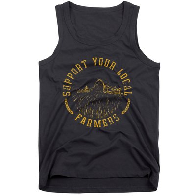 Vintage Support Your Local Farmers Farming Farm Farmer Tank Top