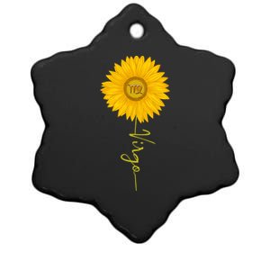 Virgo Sunflower Zodiac Sign Floral Horoscope Gift Ceramic Star Ornament