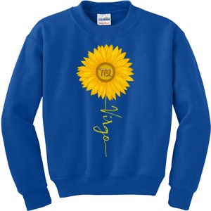 Virgo Sunflower Zodiac Sign Floral Horoscope Gift Kids Sweatshirt