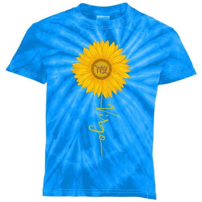 Virgo Sunflower Zodiac Sign Floral Horoscope Gift Kids Tie-Dye T-Shirt